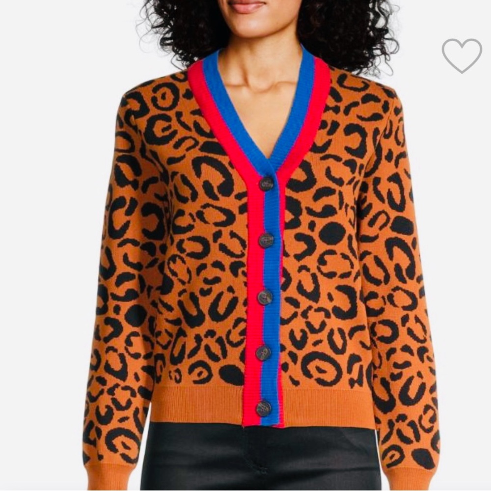 Lea & Viola Leopard Print Cardigan